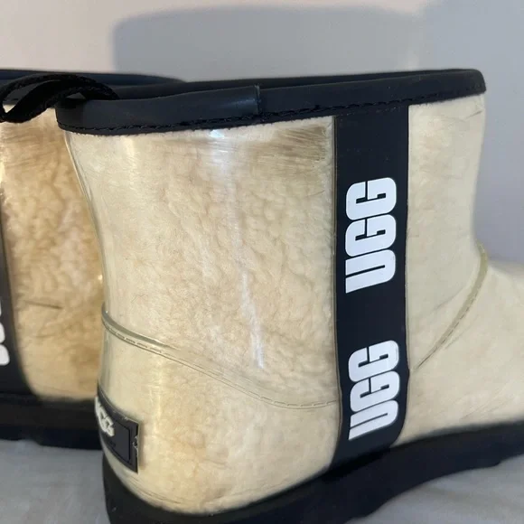 UGG Clear Classic Mini Boots Women’s 5 Uggs Ankle Slide On Shoes Rain Sheepskin - Picture 7 of 15